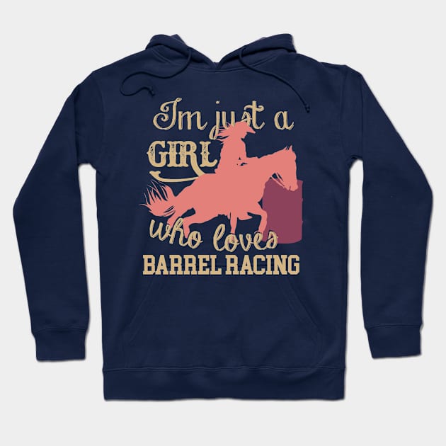 Cowgirl who loves Barrel Racing Hoodie by Gold Wings Tees